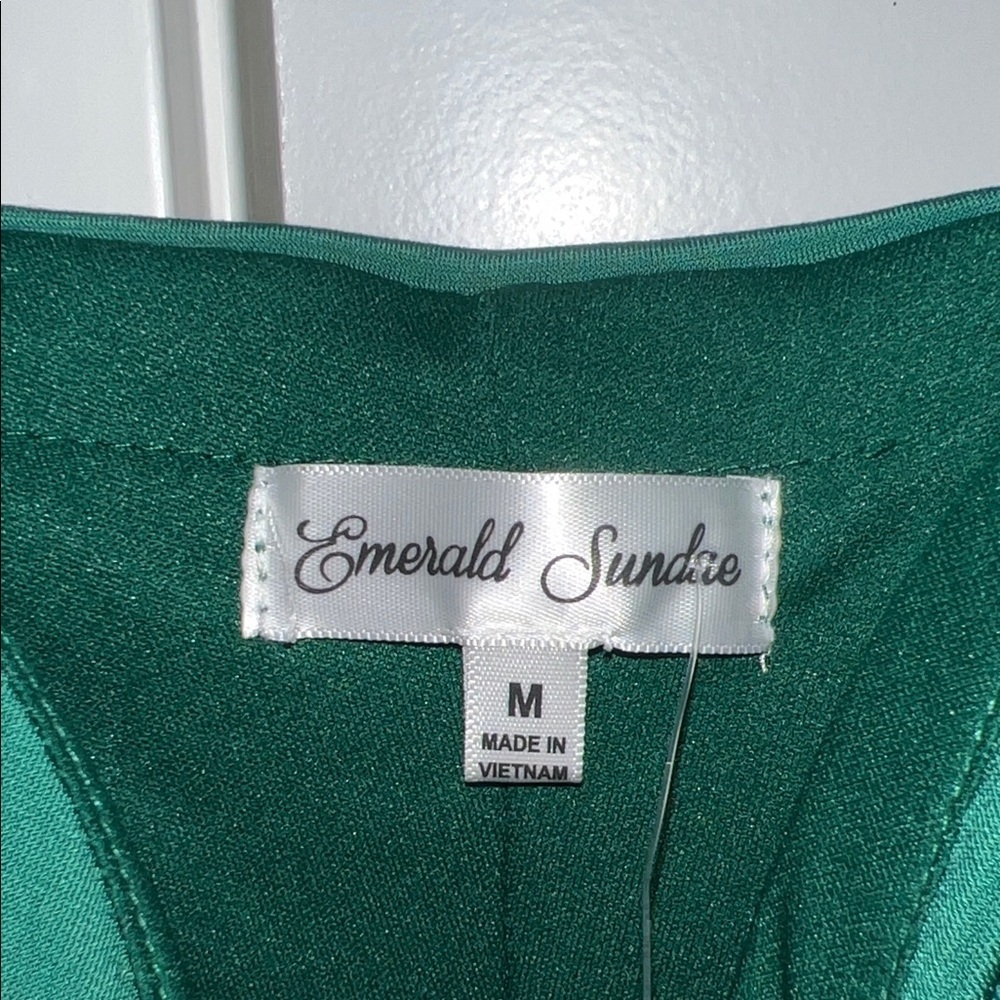 Emerald Sundae Forest Green Ruched Mini Dress - Picture 4 of 5
